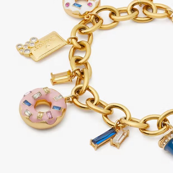 $169 Kate Spade Coffee Shop Donut Charm Bracelet - Picture 3 of 6